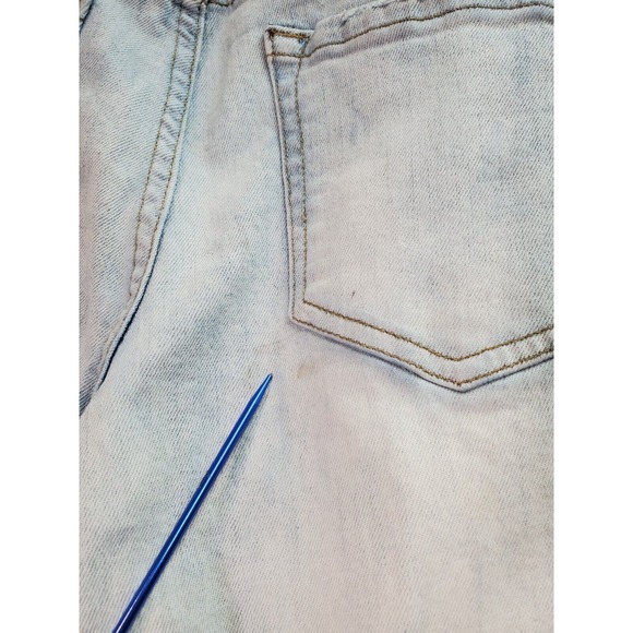 RSQ Jeans Women's 28 Blue Denim Cotton Slim Fit Straight Distressed Light Wash - Picture 10 of 12